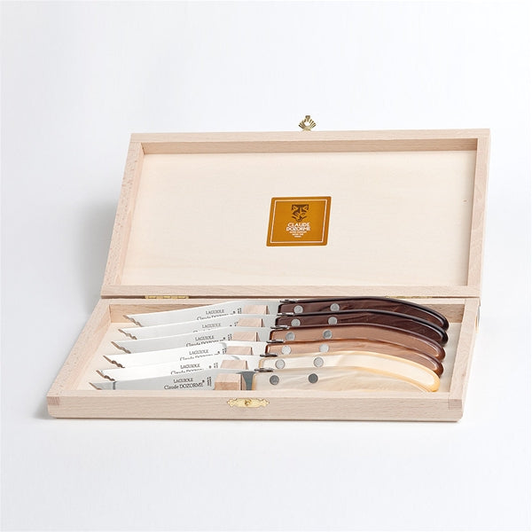 Claude Dozorme Berlingot Set Of 6 Steak Knives, Natural