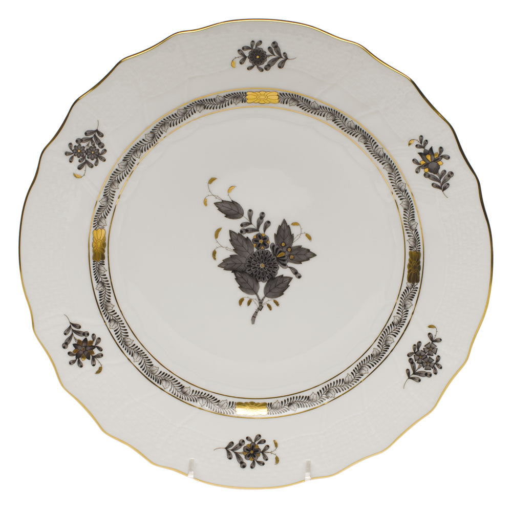 Herend Chinese Bouquet Black Dinner Plate