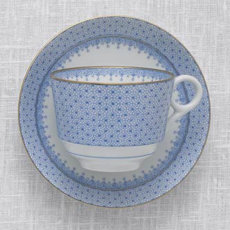 Mottahedeh Cornflower Blue Lace Cup and Saucer
